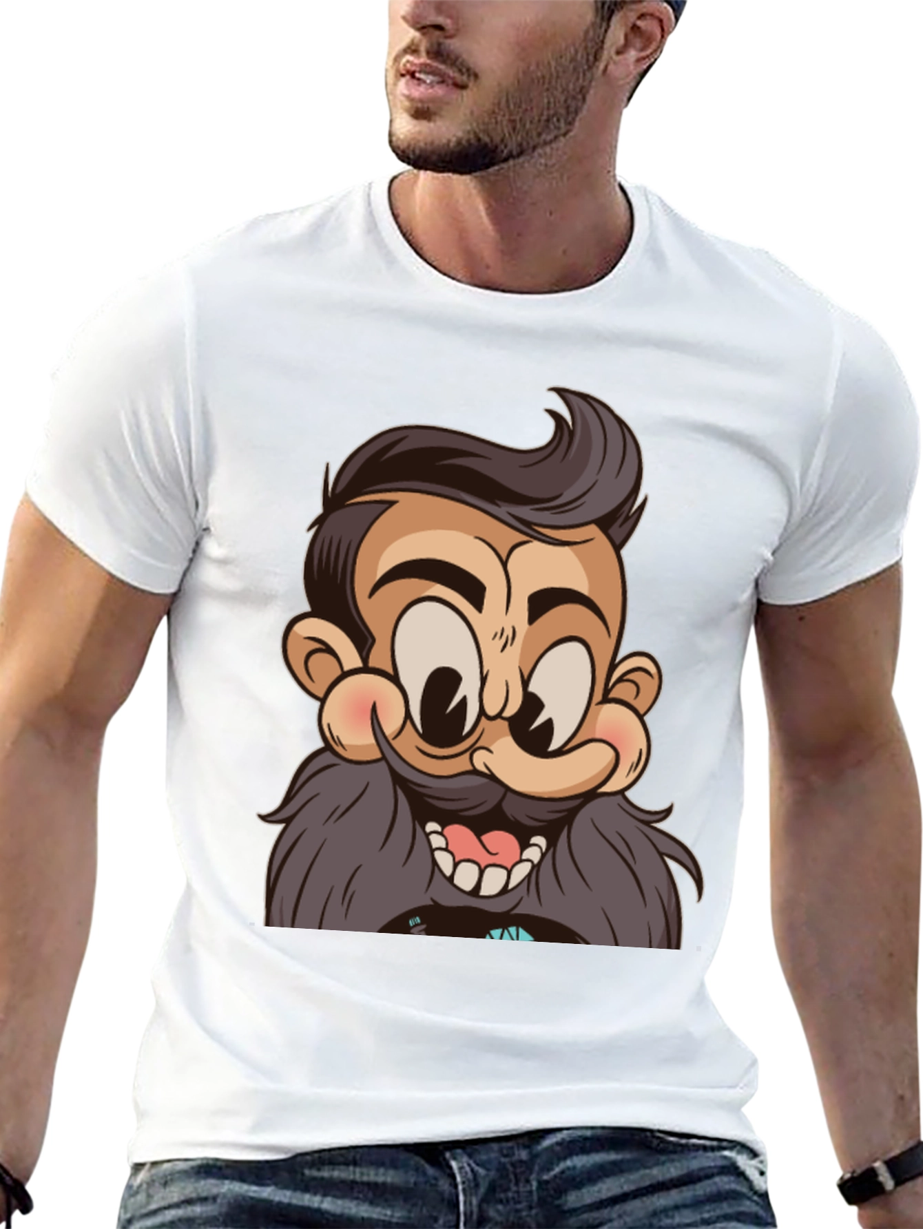 Cartoon Character Graphic Print Black T-Shirt