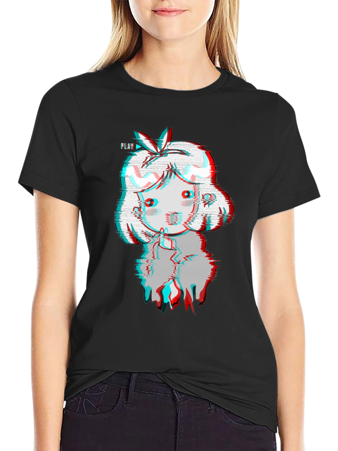 Glitch Girl Black T-Shirt