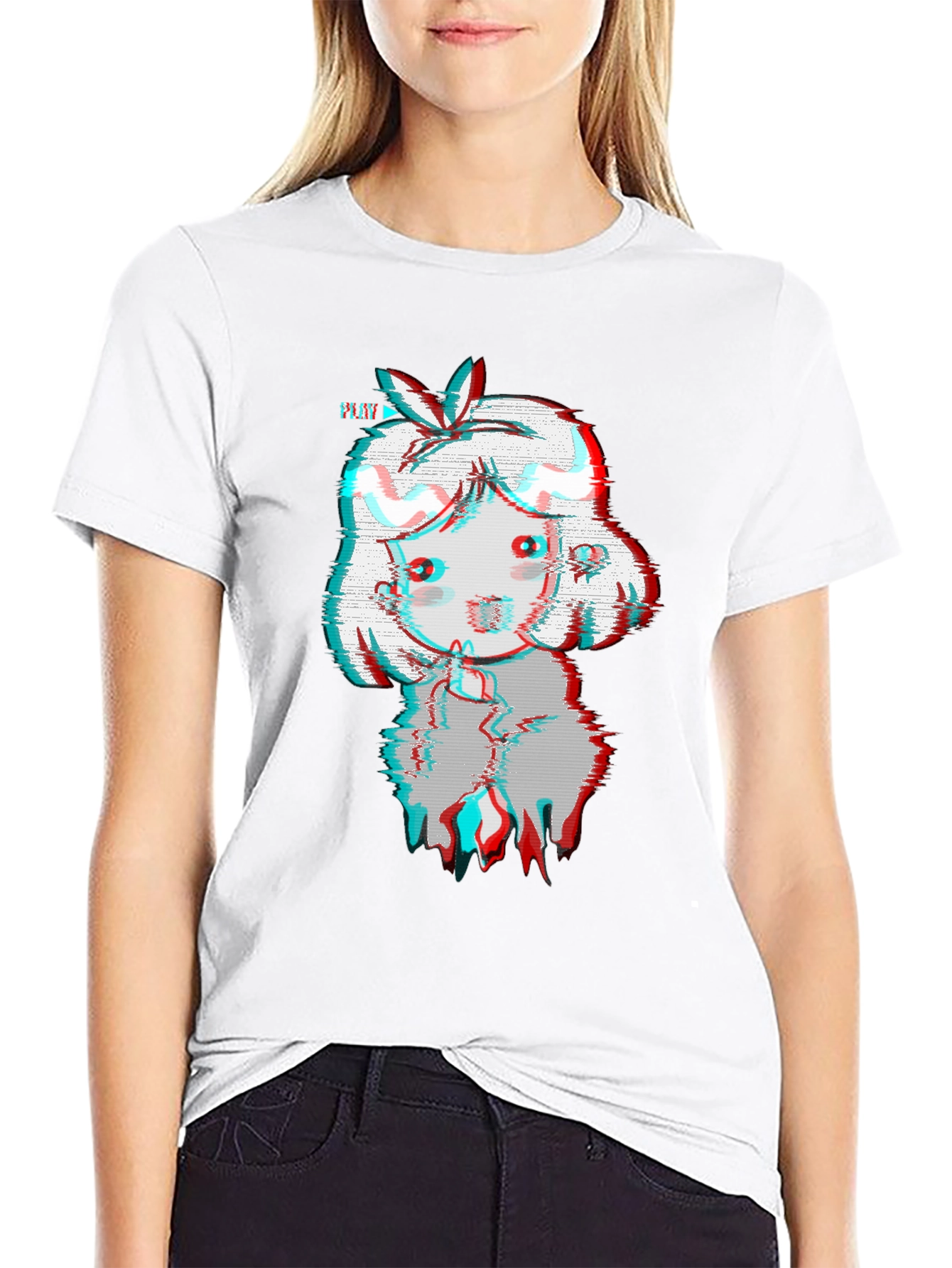 Glitch Girl Black T-Shirt