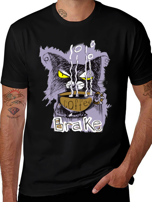 Coffee Brake Cat T-Shirt - Cool Graphic Tee