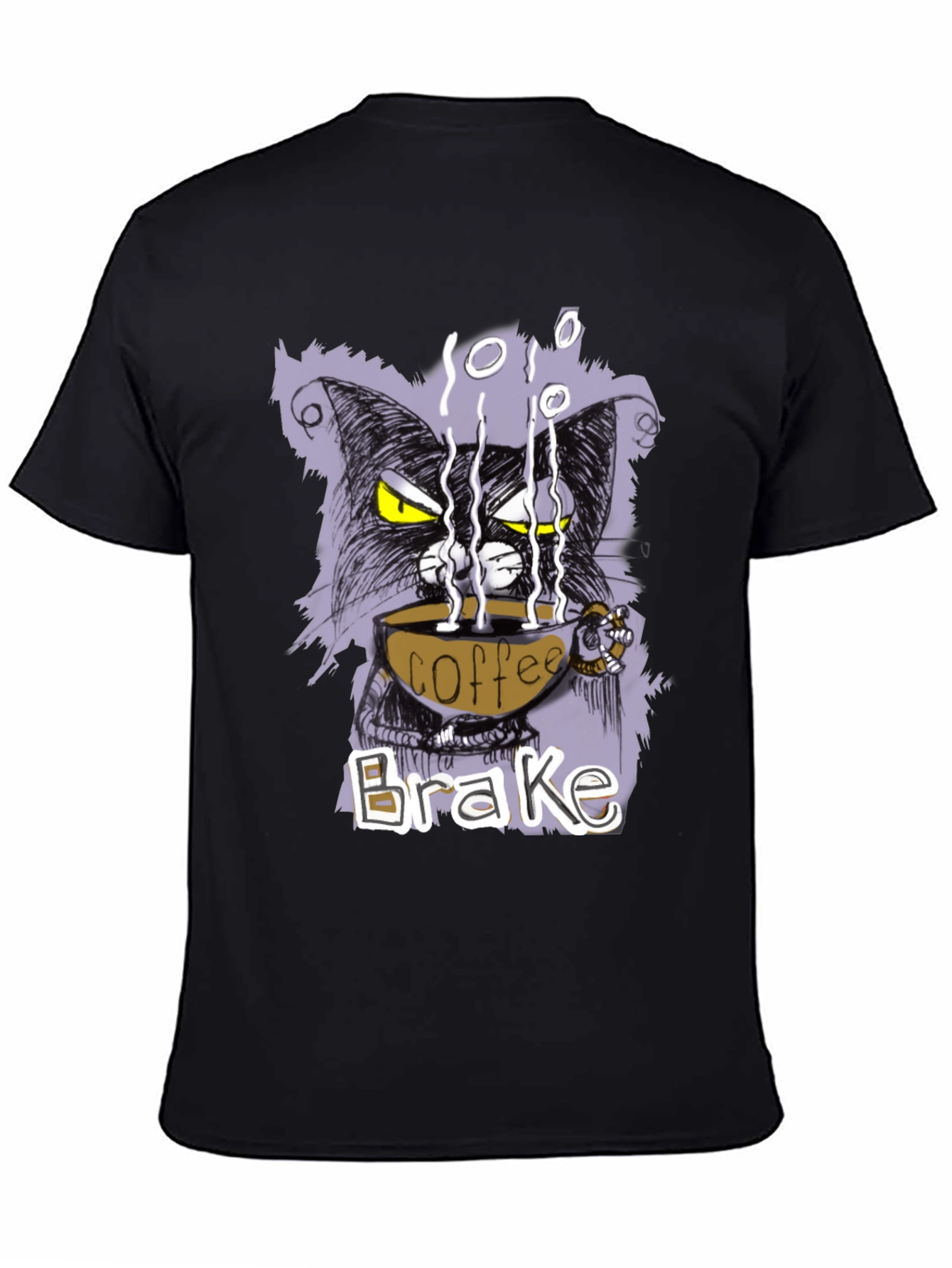 Coffee Brake Cat T-Shirt - Cool Graphic Tee