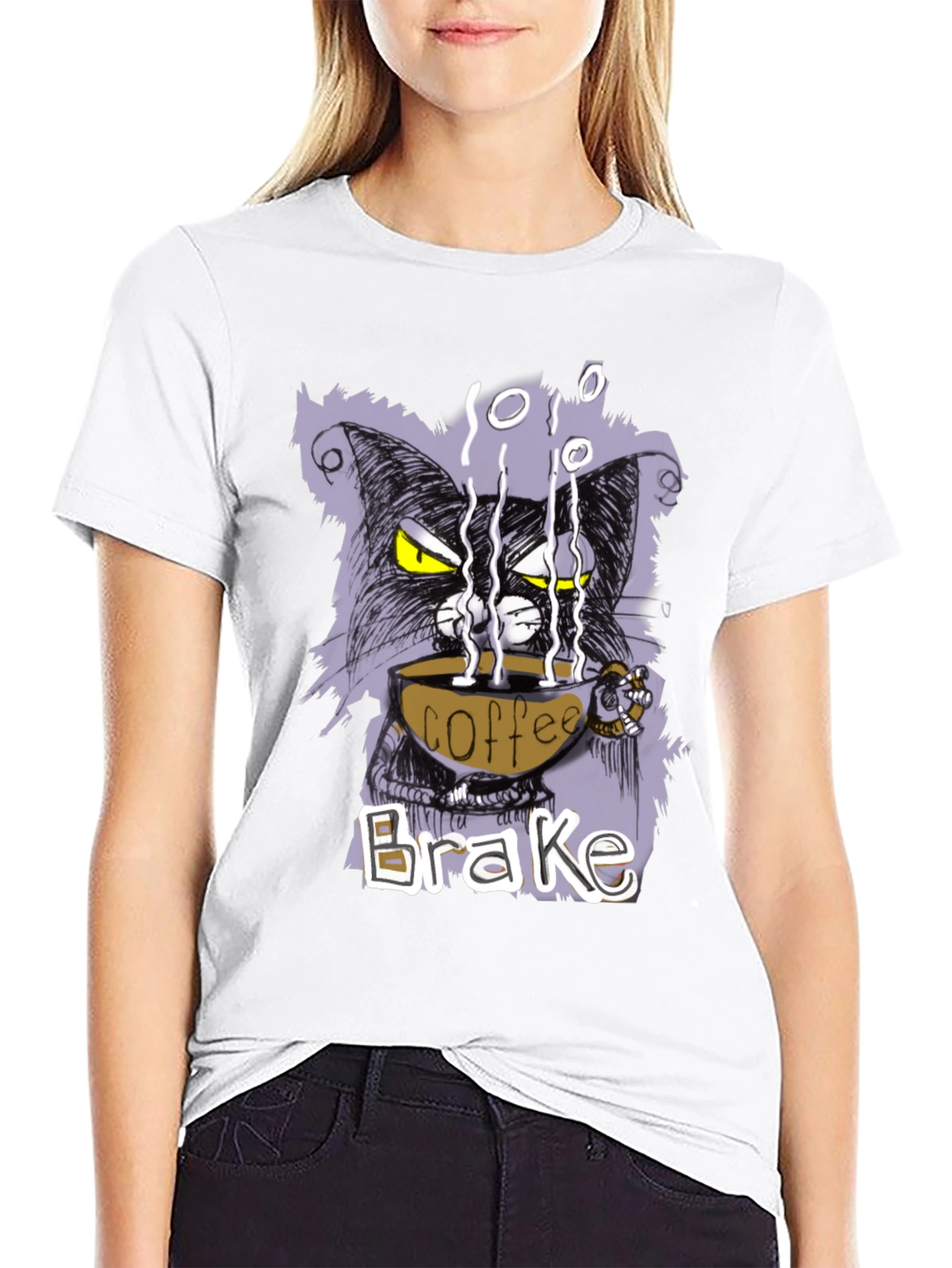 Coffee Brake Cat T-Shirt - Cool Graphic Tee