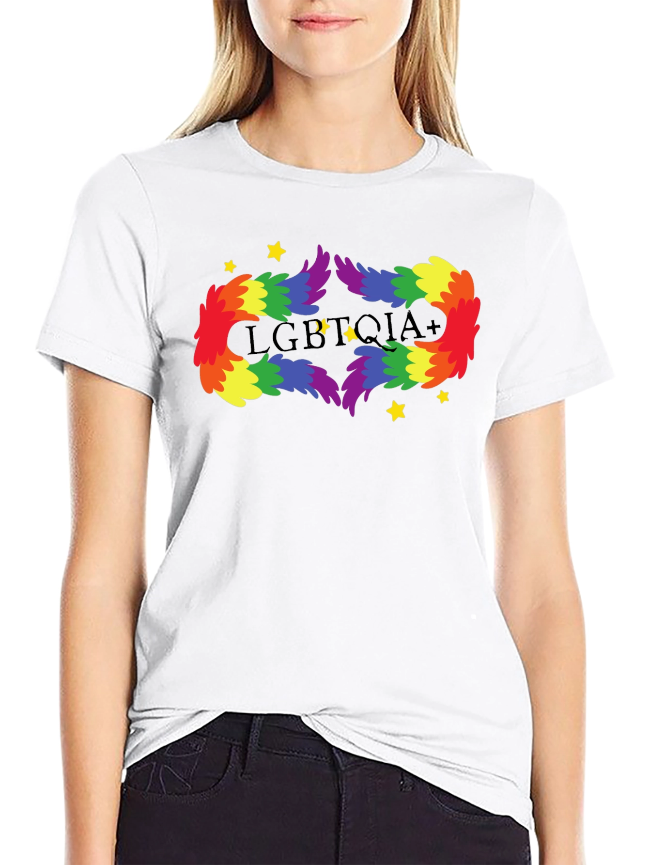 LGBTQIA+ Rainbow Feather T-Shirt