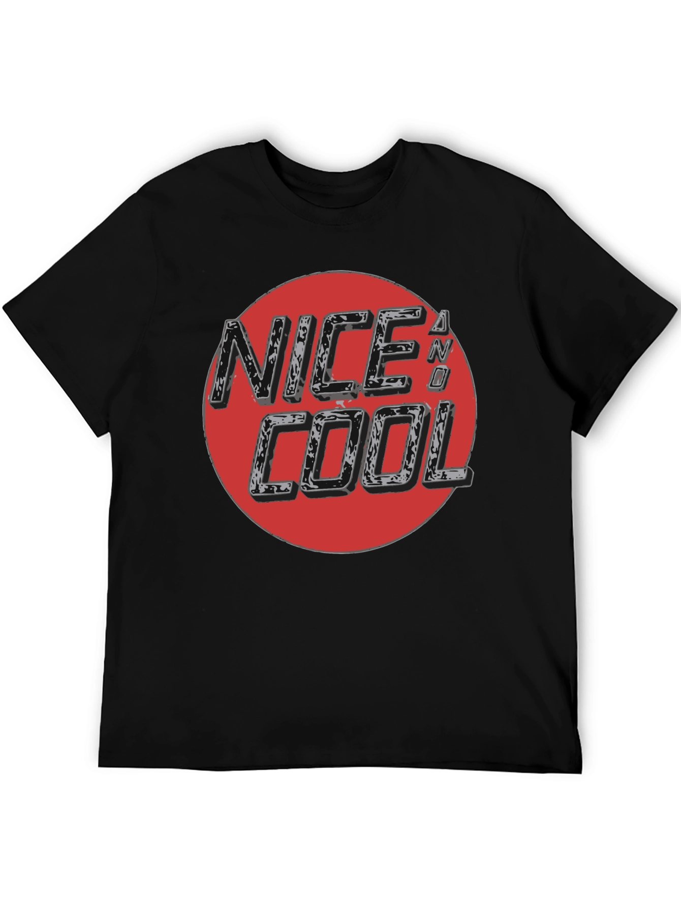 Nice and Cool Graphic Tee - Black Casual T-Shirt