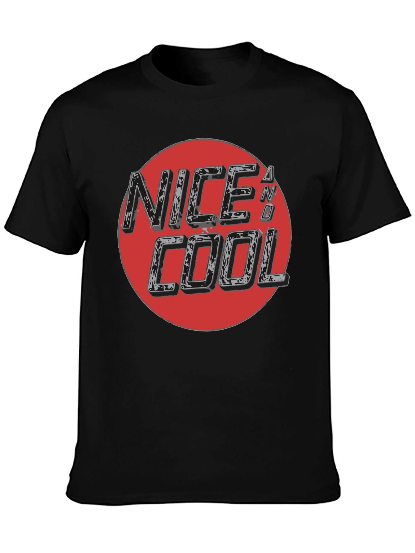 Nice and Cool Graphic Tee - Black Casual T-Shirt