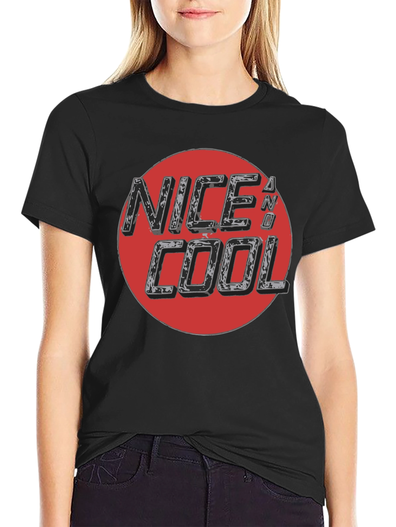 Nice and Cool Graphic Tee - Black Casual T-Shirt