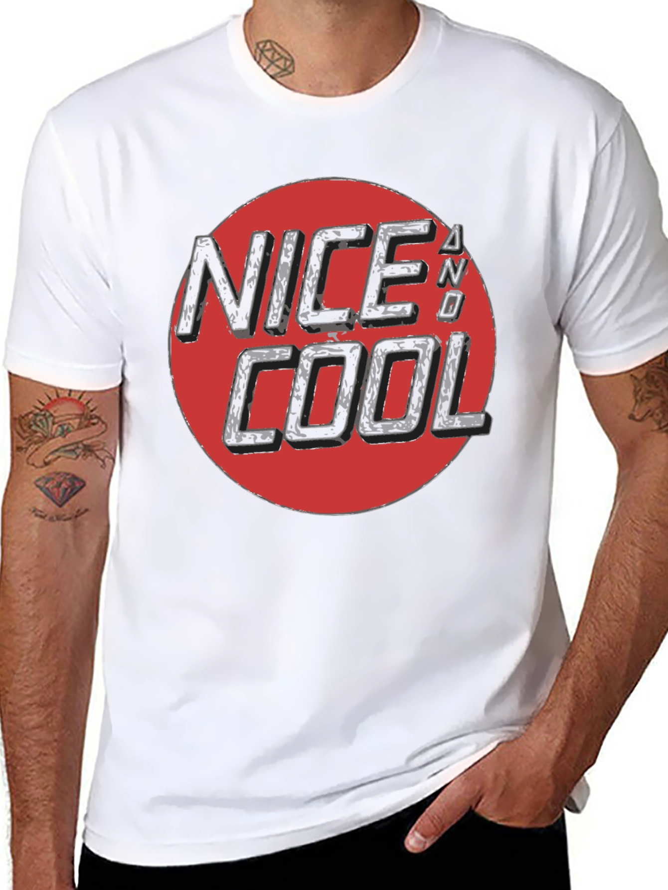 Nice and Cool Graphic Tee - Black Casual T-Shirt