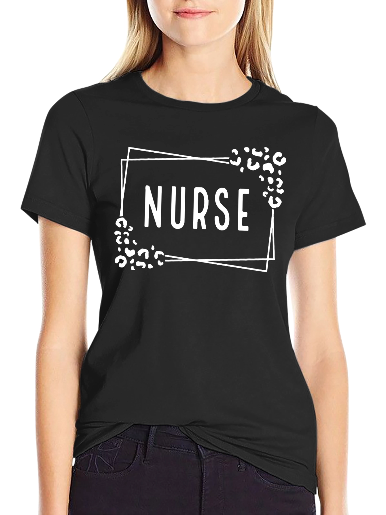Nurse Leopard Print Graphic T-Shirt