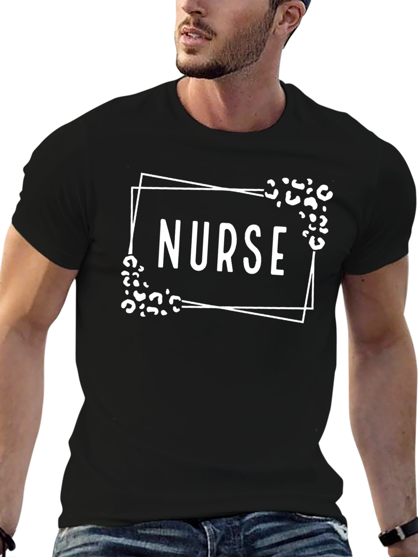 Nurse Leopard Print Graphic T-Shirt
