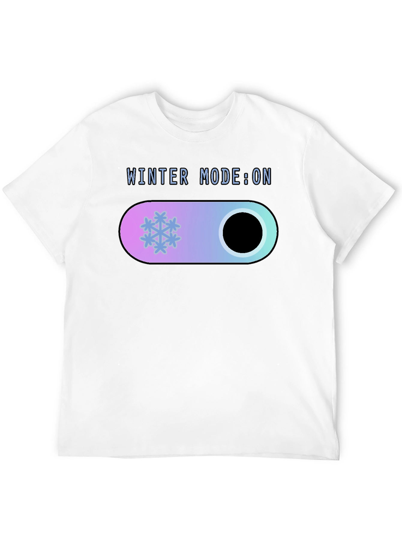 Winter Mode On Black T-Shirt