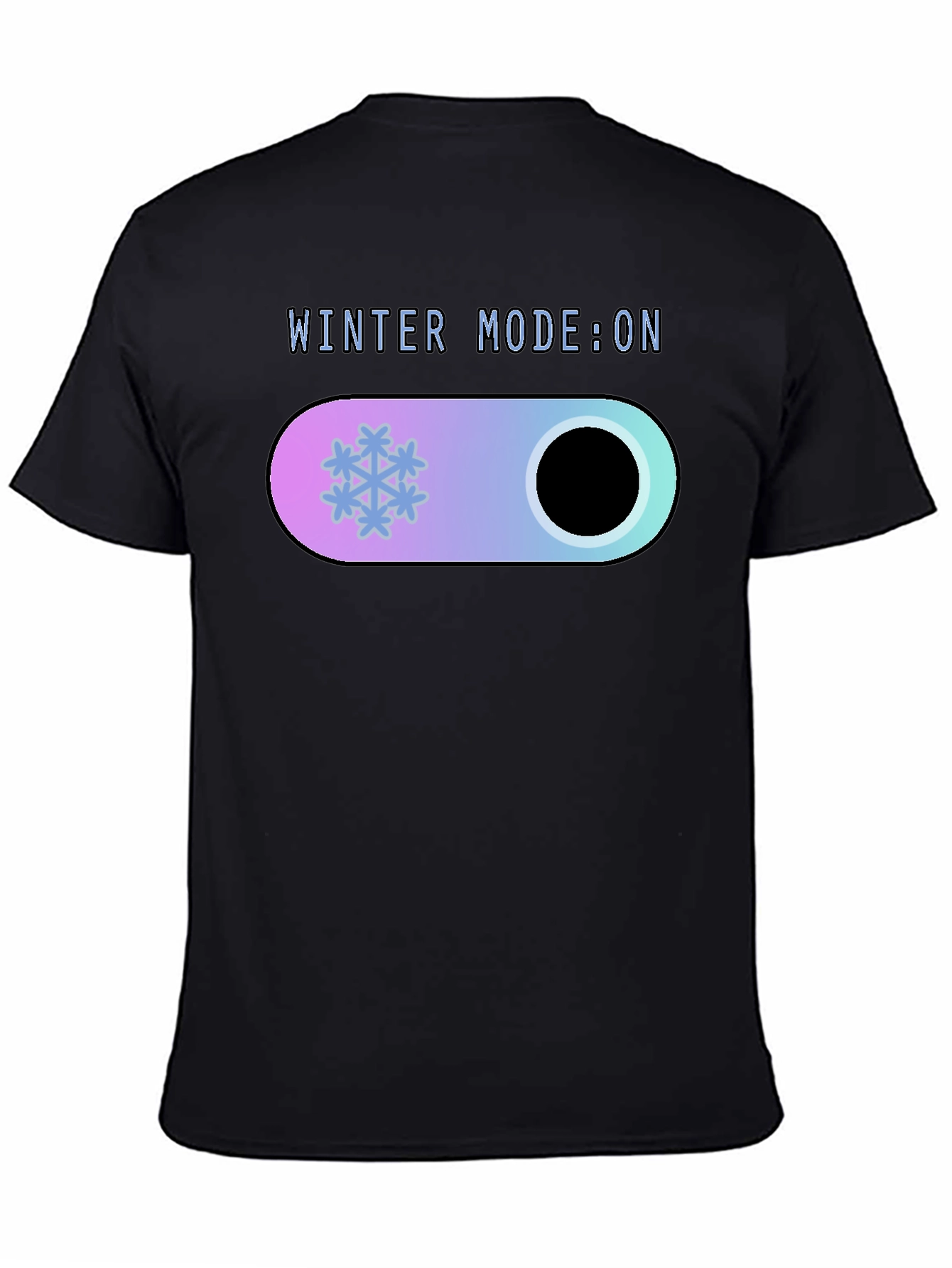 Winter Mode On Black T-Shirt