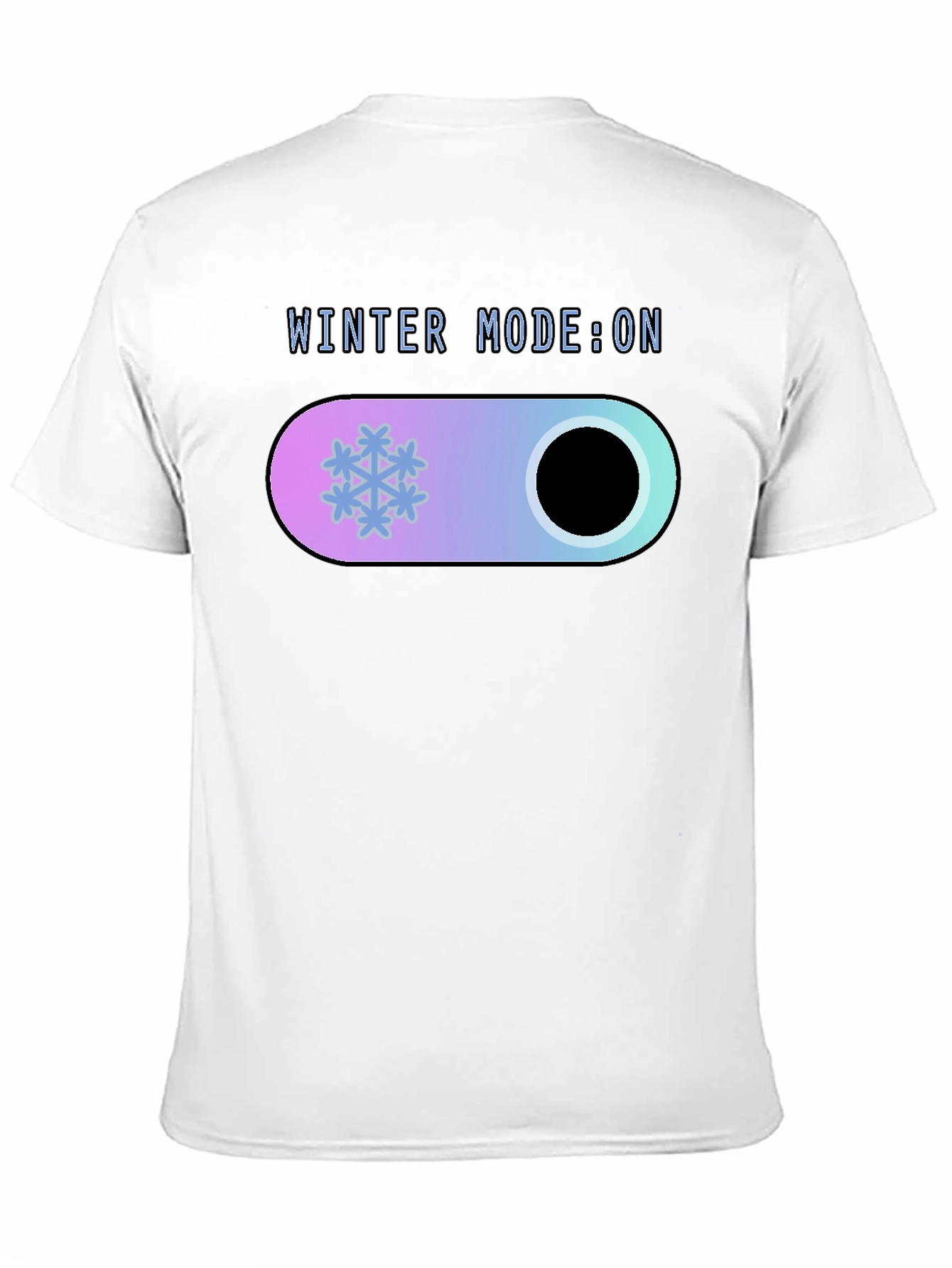 Winter Mode On Black T-Shirt