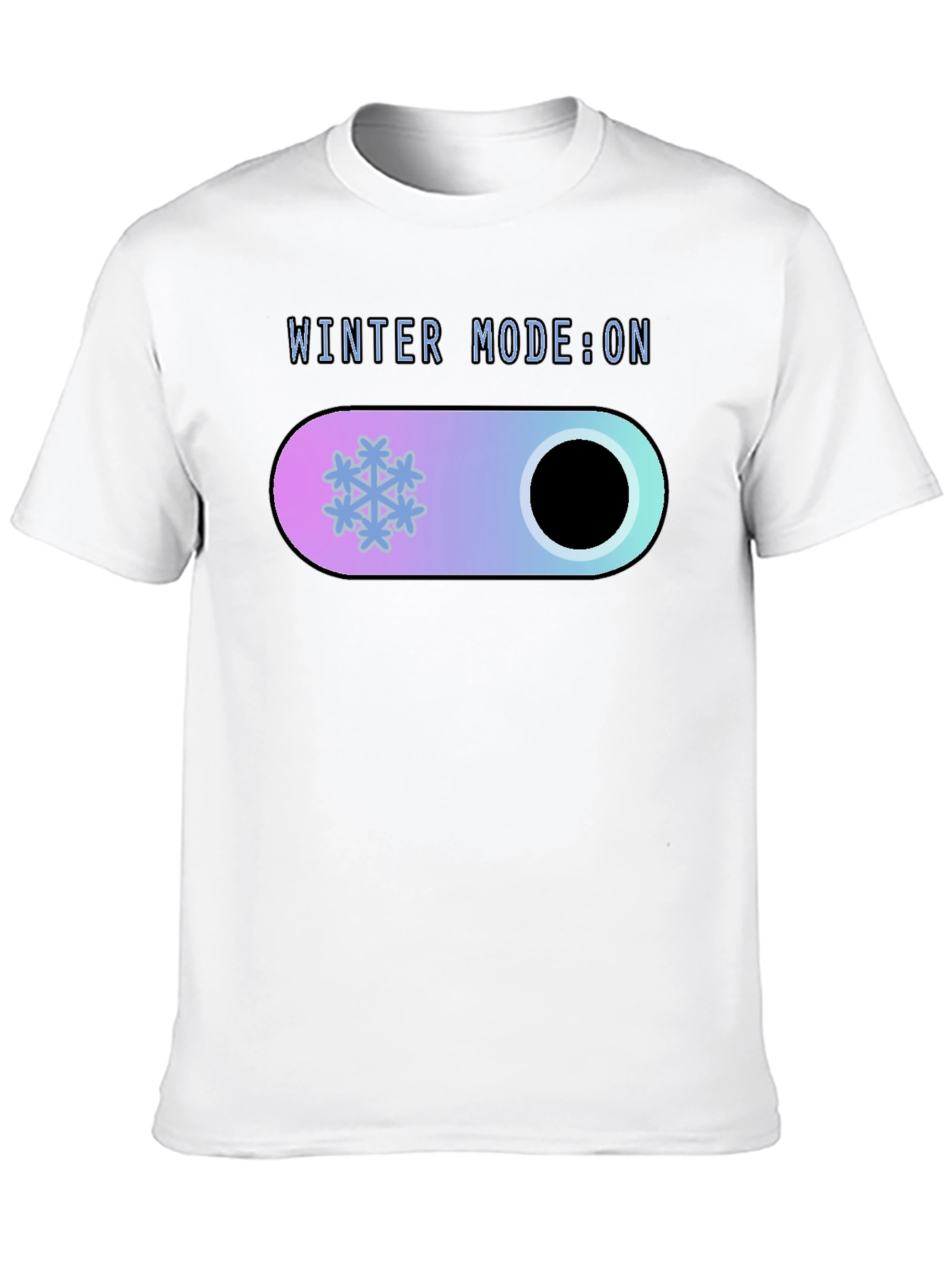 Winter Mode On Black T-Shirt
