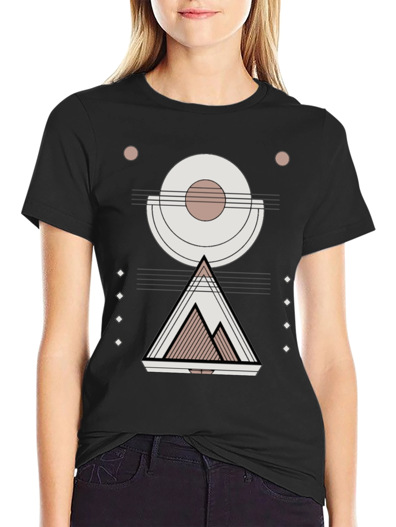 Geometric Mountain Graphic Print Tee