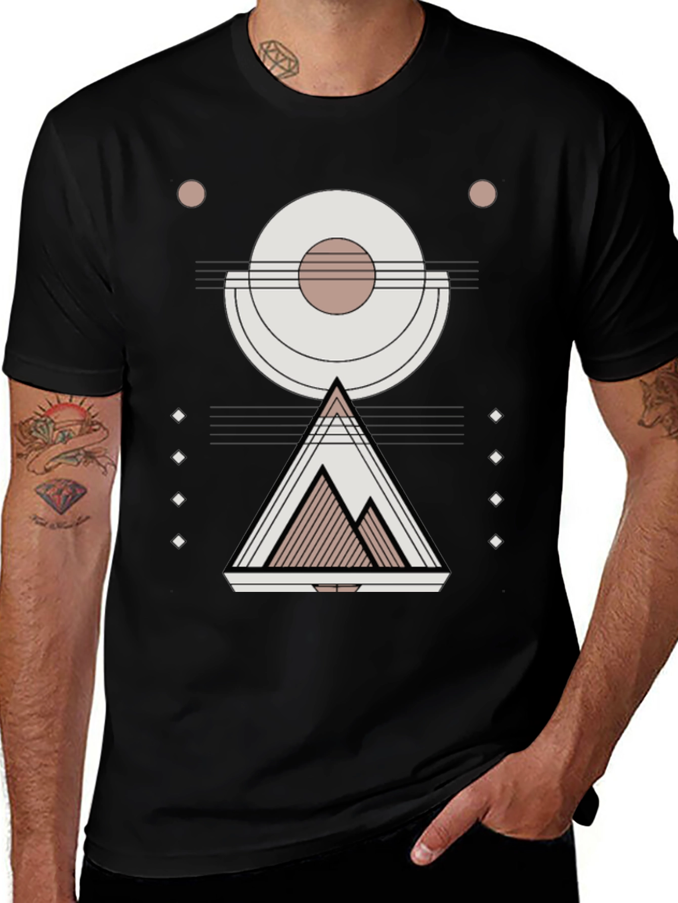 Geometric Mountain Graphic Print Tee