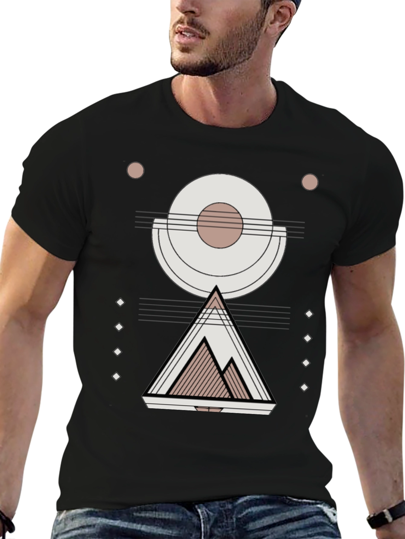 Geometric Mountain Graphic Print Tee
