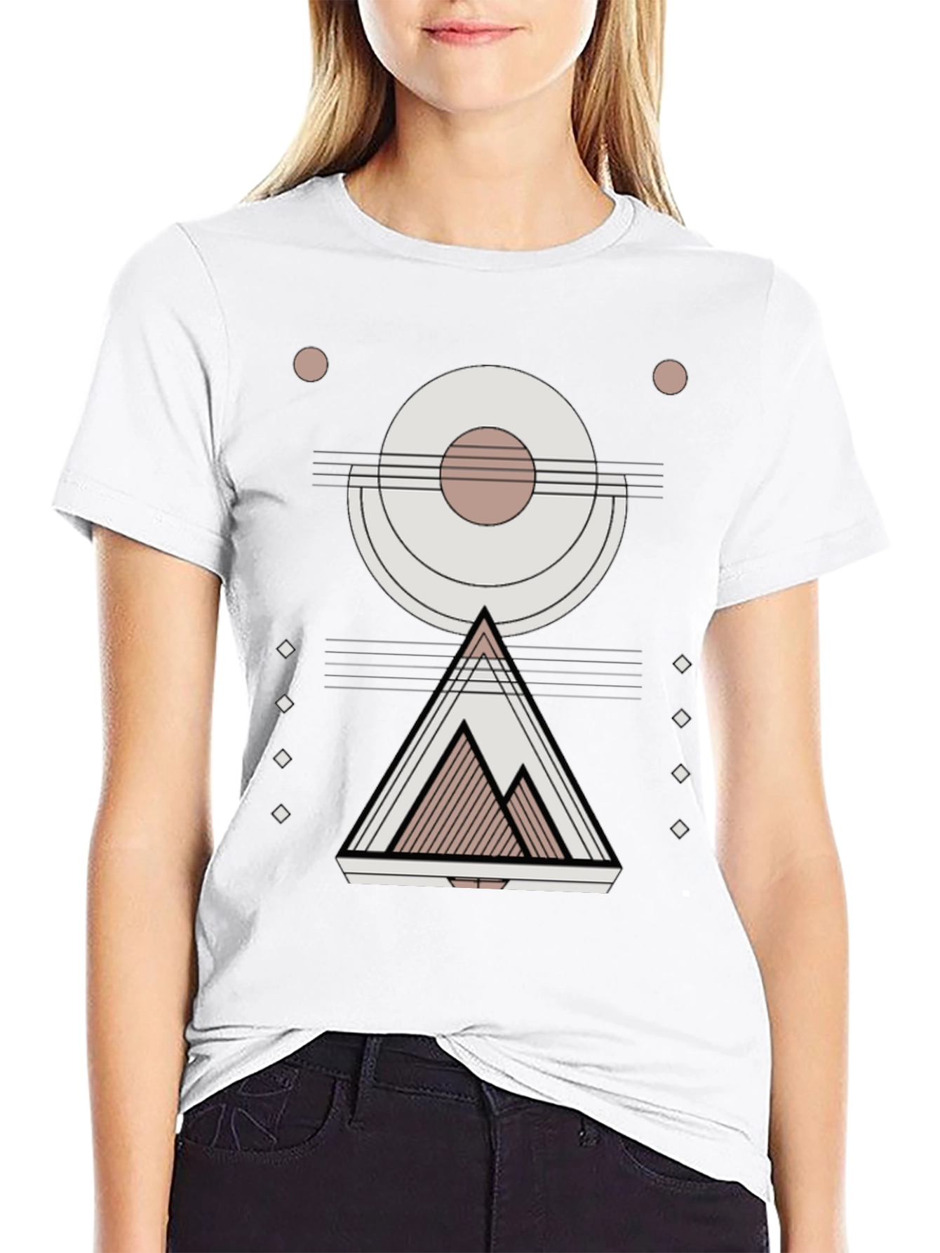 Geometric Mountain Graphic Print Tee