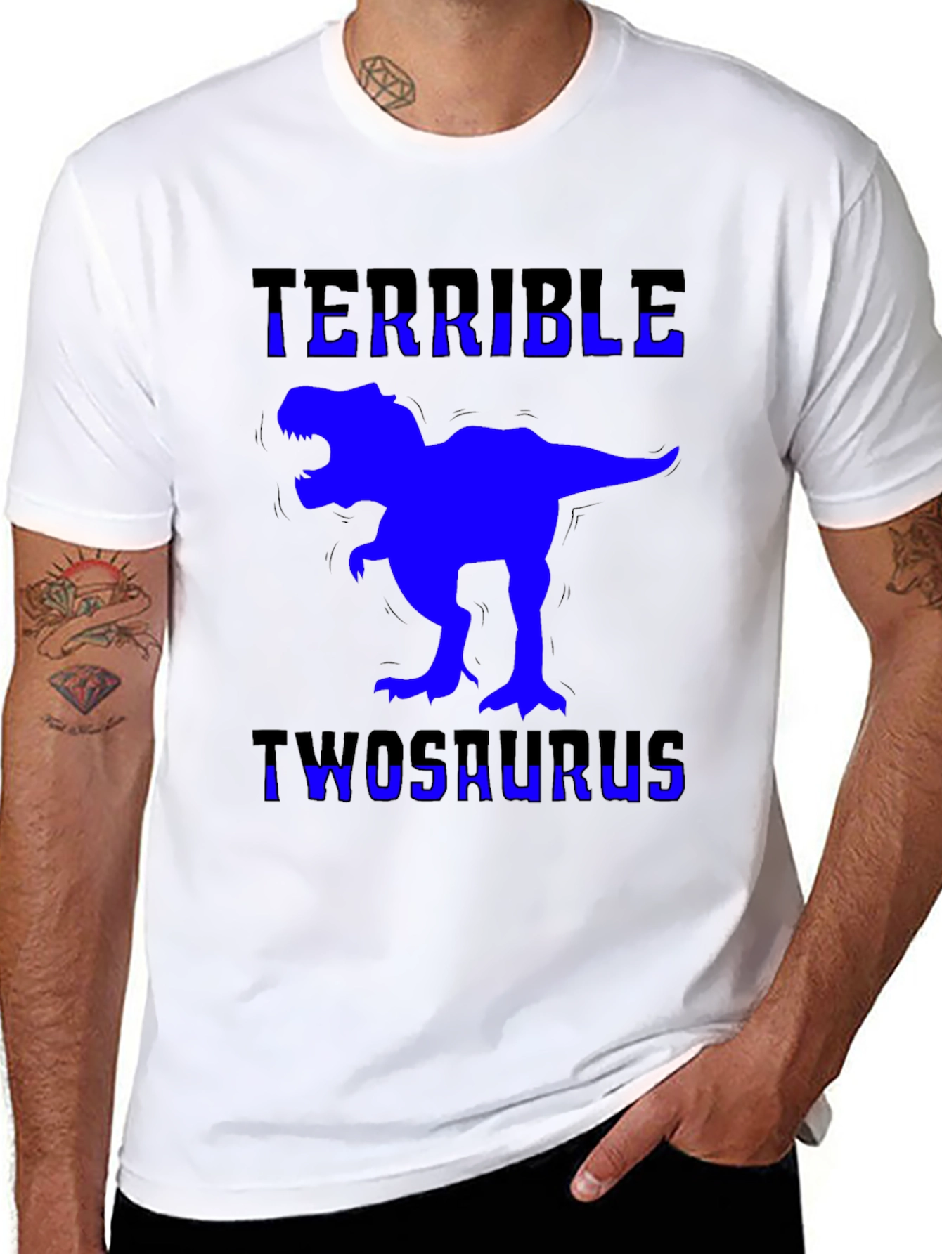 Terrible Twosaurus T-Shirt Funny Dinosaur 2nd Birthday Tee