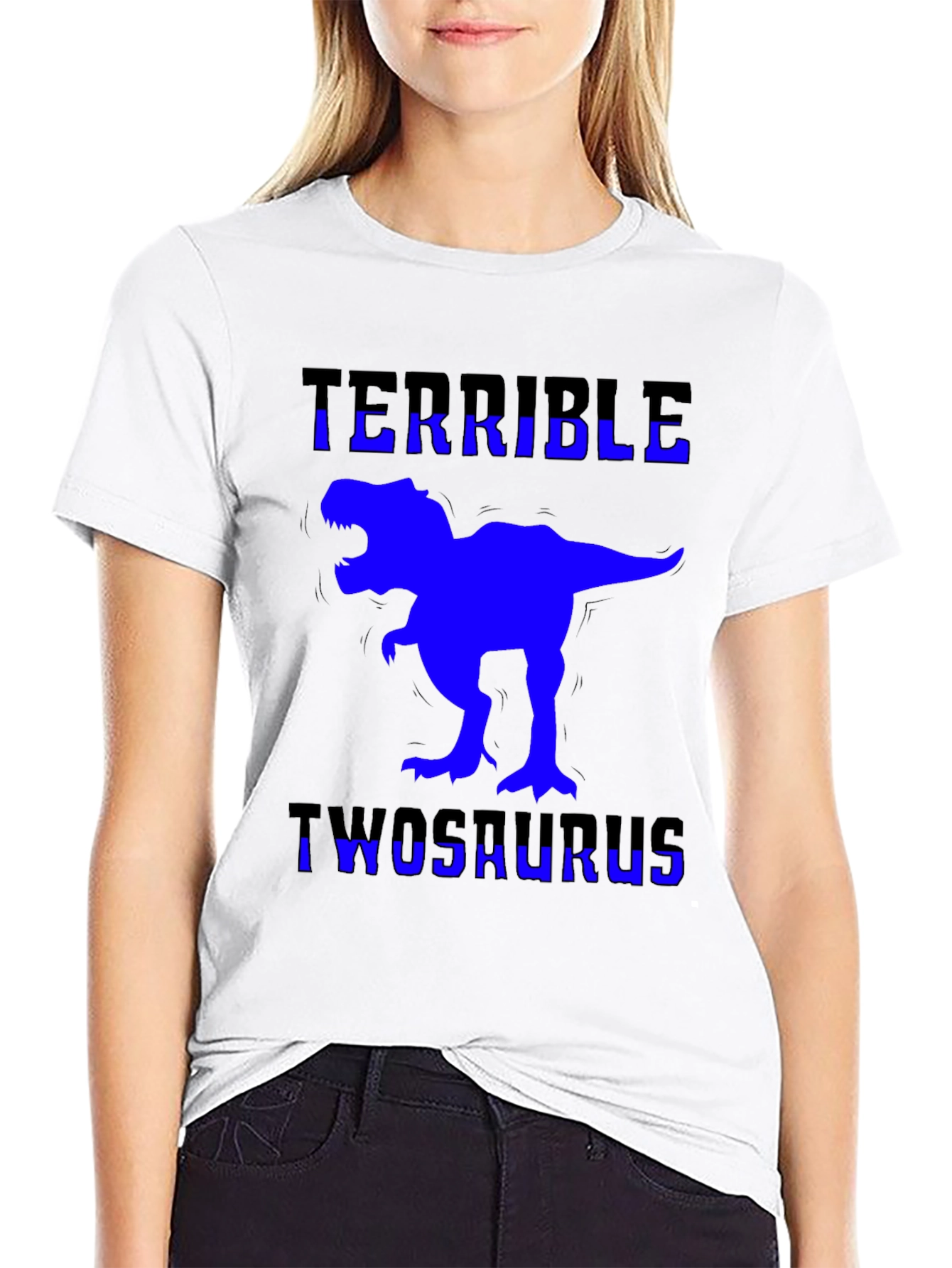 Terrible Twosaurus T-Shirt Funny Dinosaur 2nd Birthday Tee