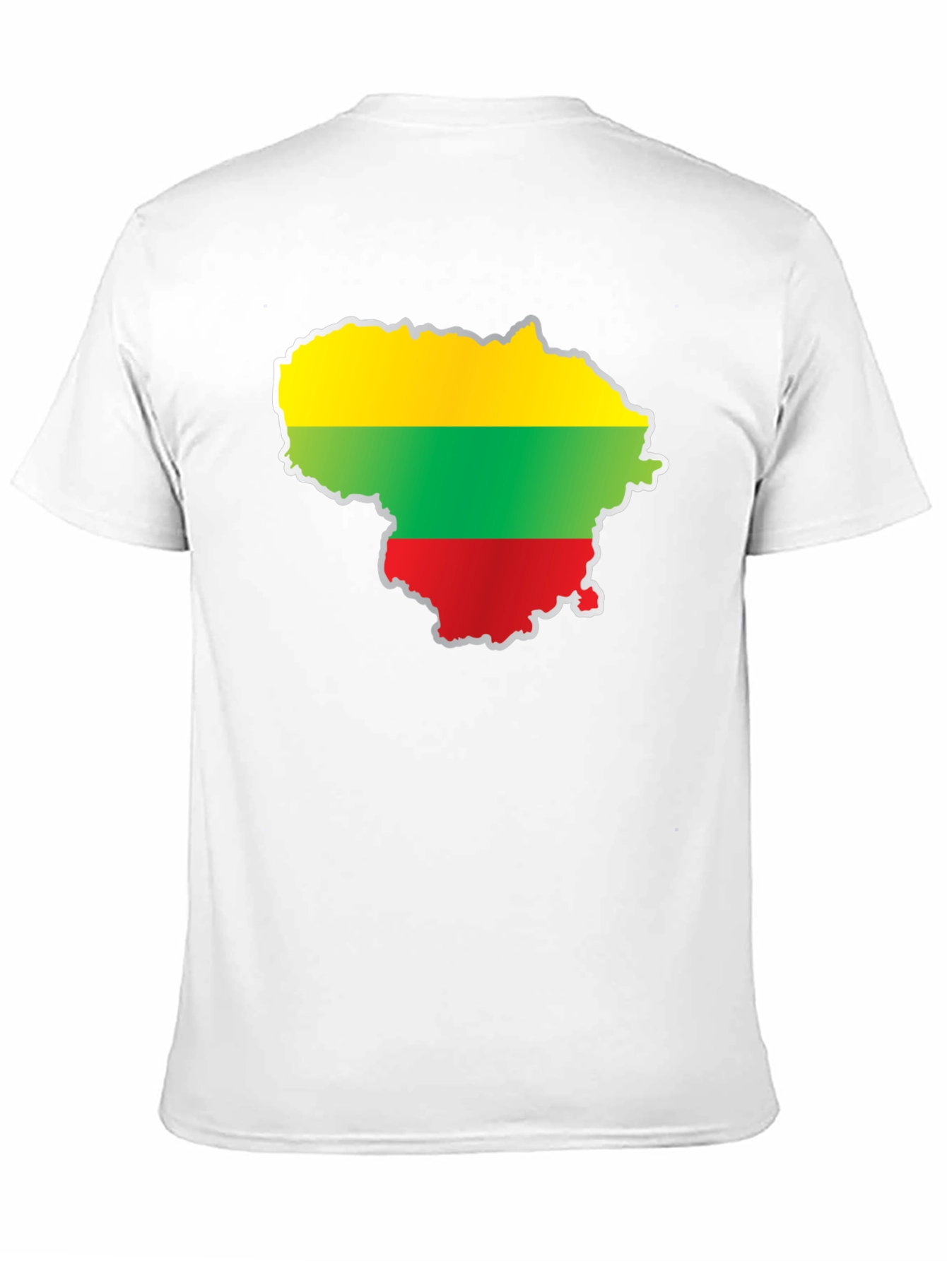 Lithuania Flag Map T-Shirt - Black