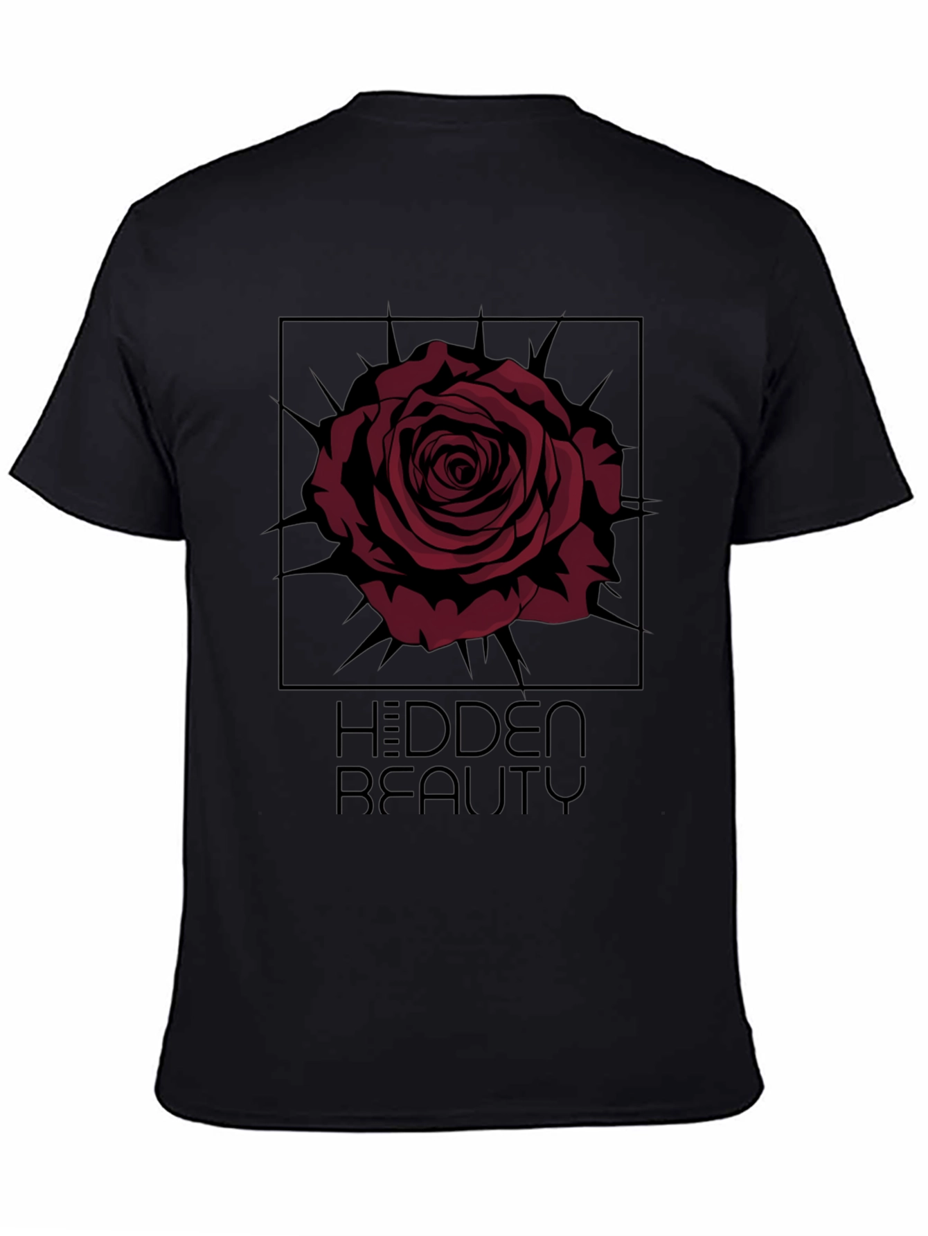 The Hidden Beauty Black Graphic Tee Rose