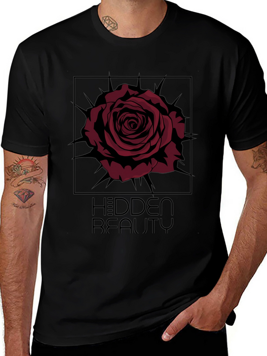The Hidden Beauty Black Graphic Tee Rose
