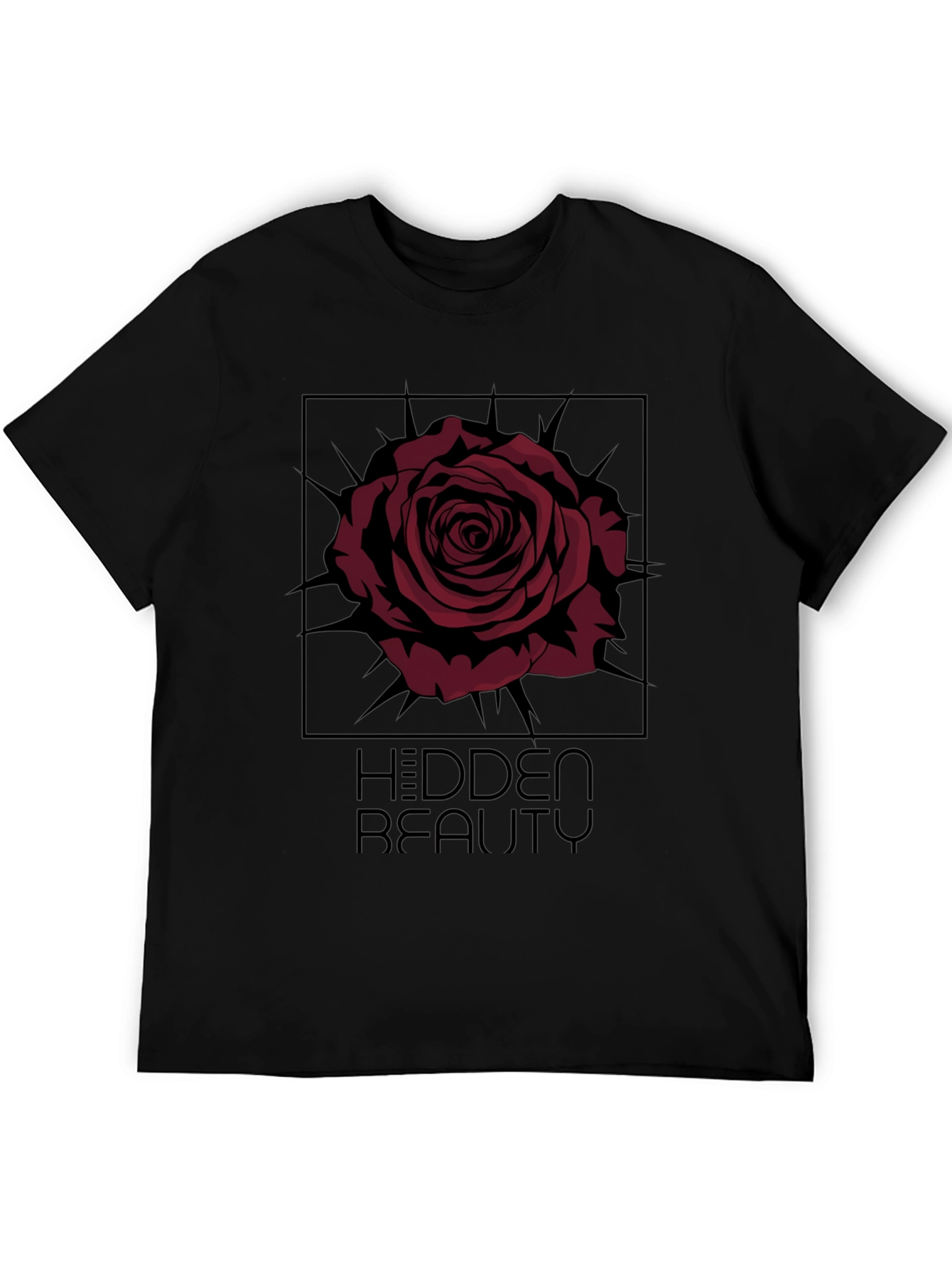 The Hidden Beauty Black Graphic Tee Rose