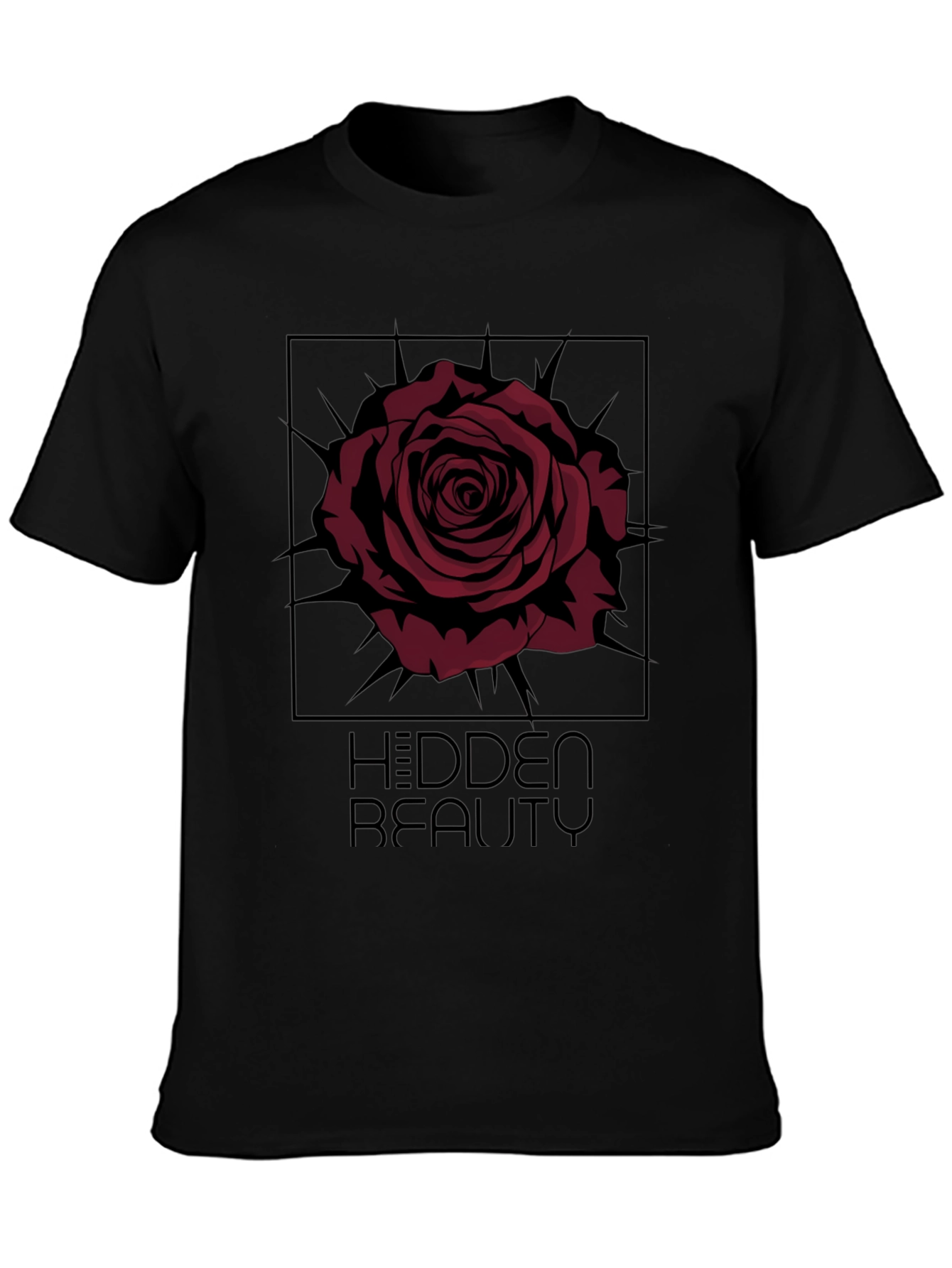 The Hidden Beauty Black Graphic Tee Rose