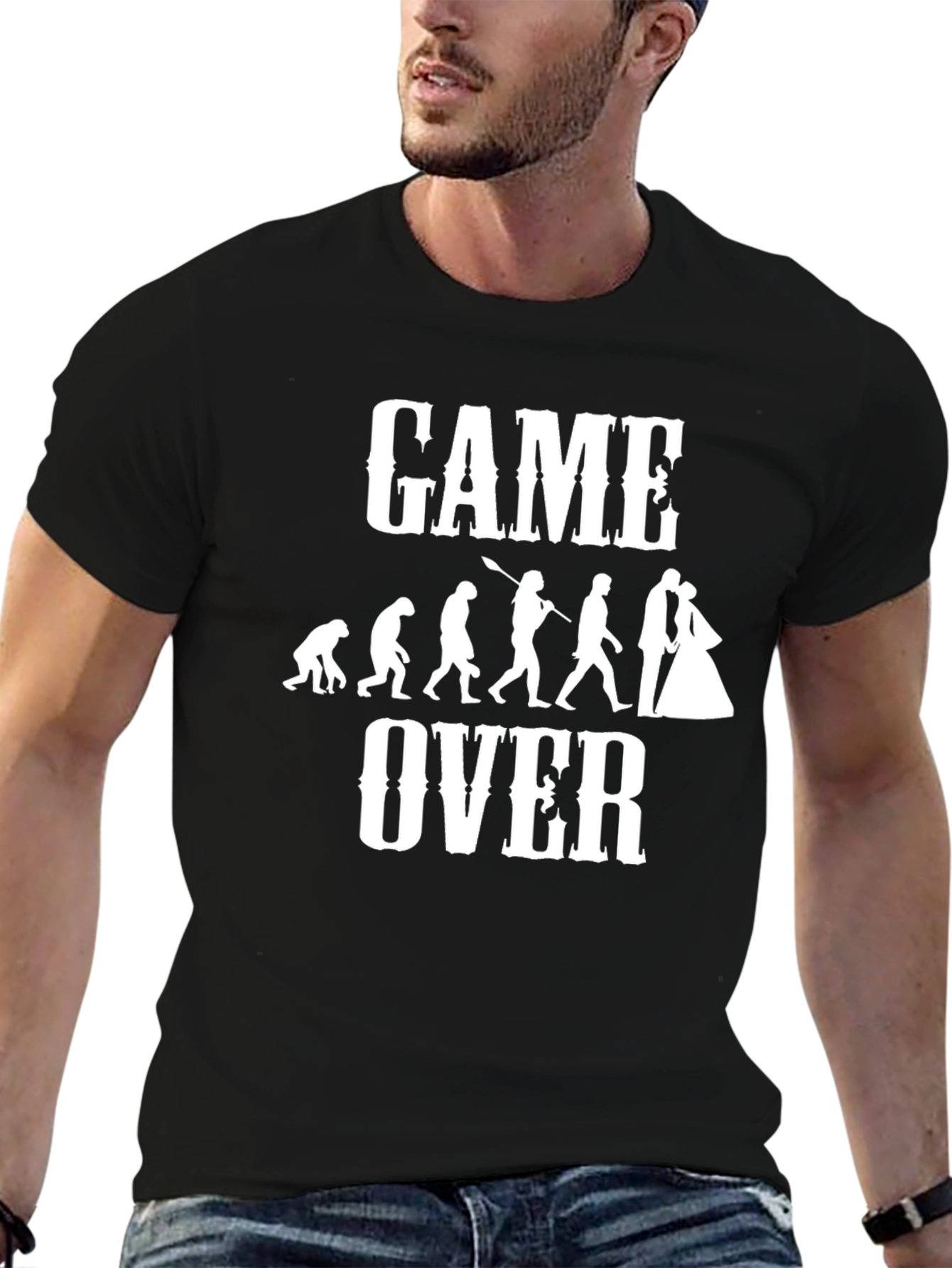 Game Over Evolution Wedding T-Shirt