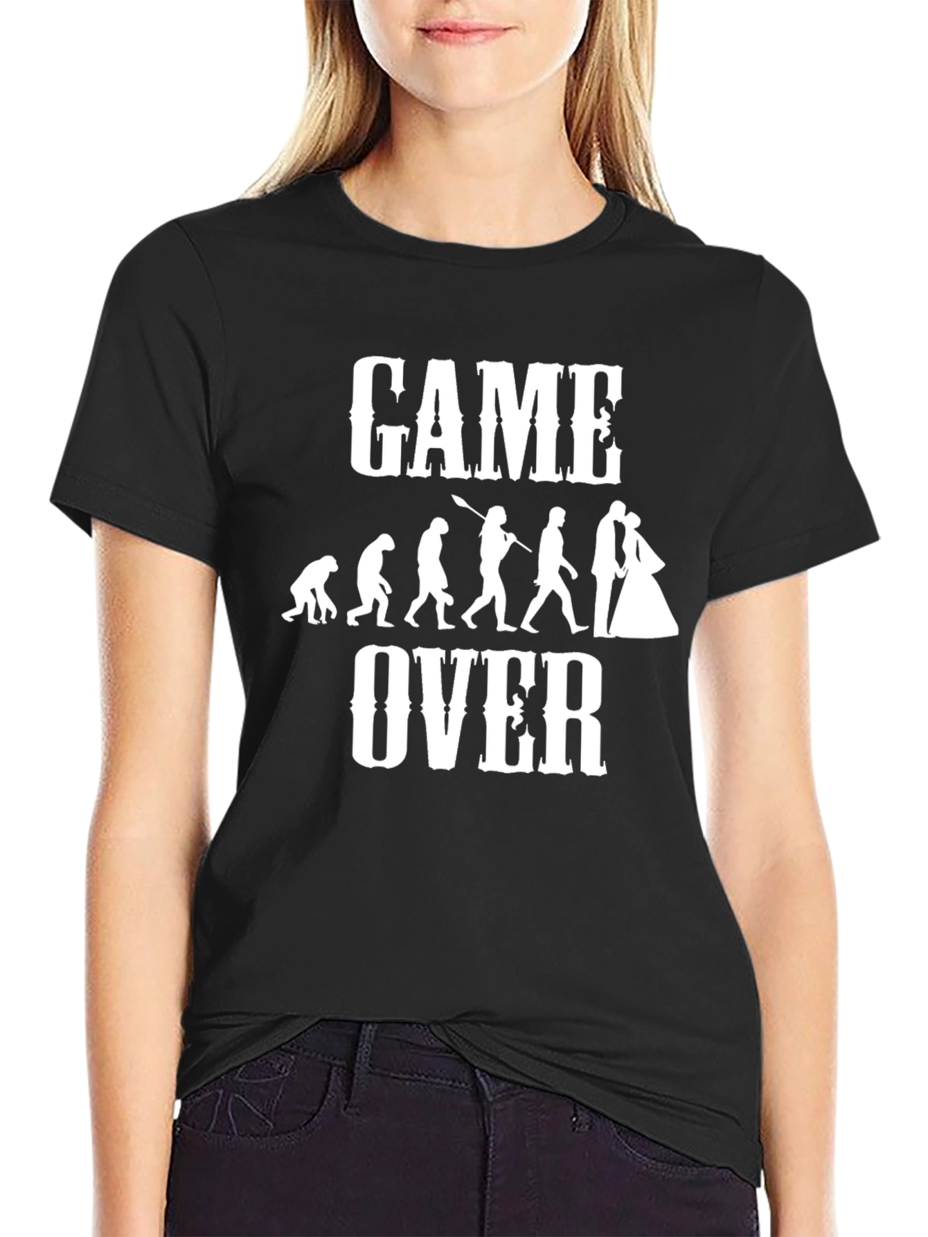 Game Over Evolution Wedding T-Shirt