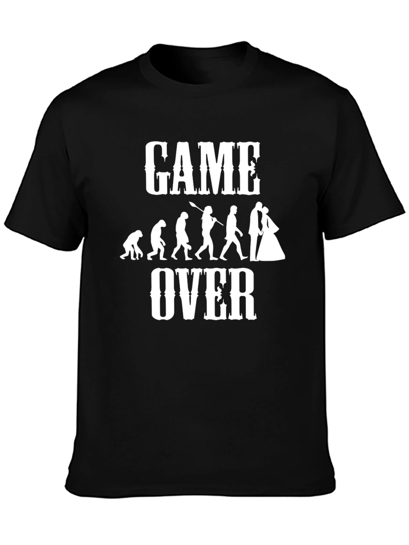 Game Over Evolution Wedding T-Shirt