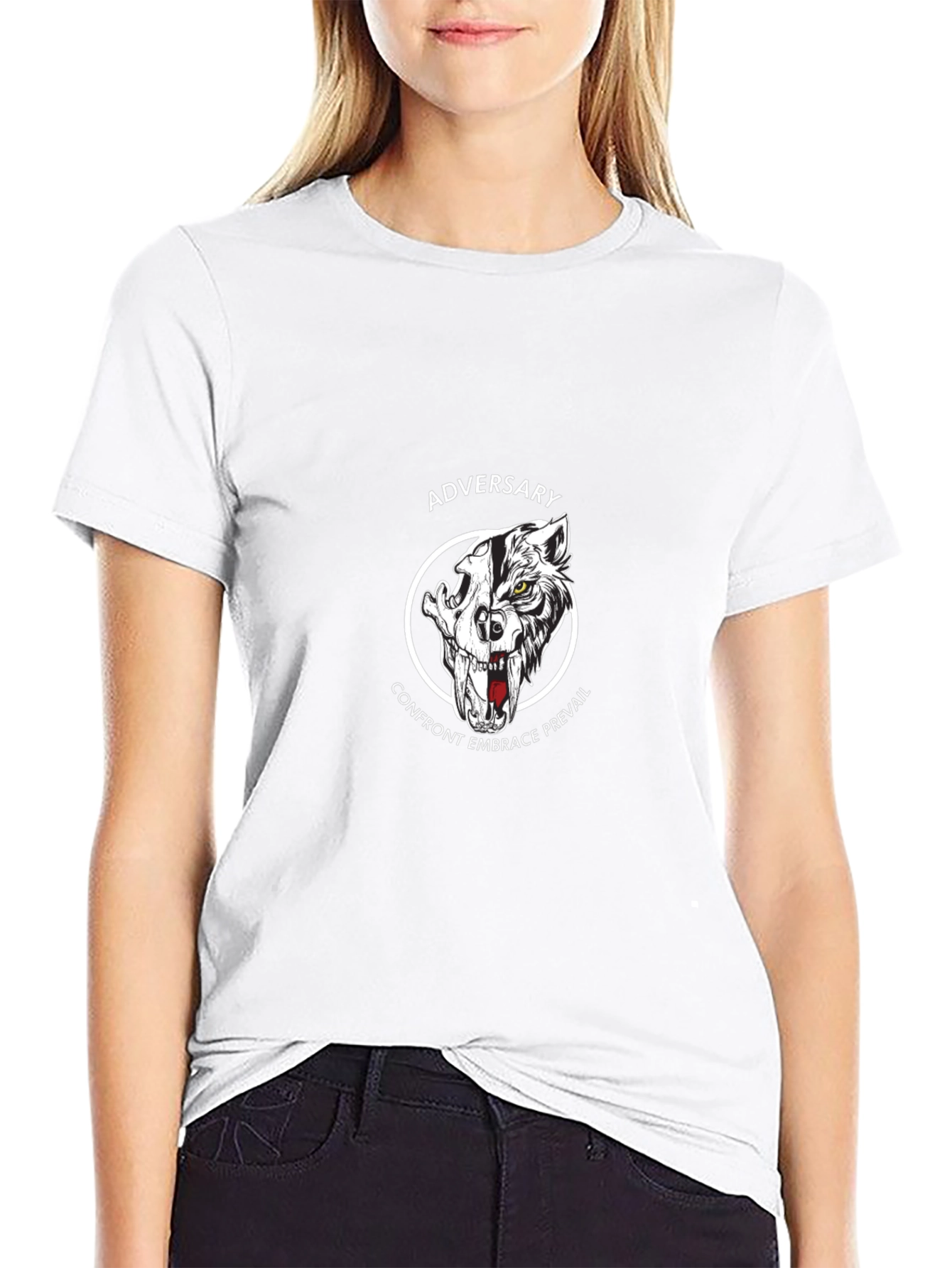 Adversary Wolf Graphic Print Black T-Shirt