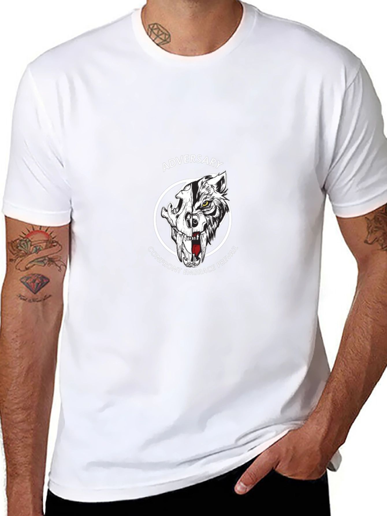 Adversary Wolf Graphic Print Black T-Shirt