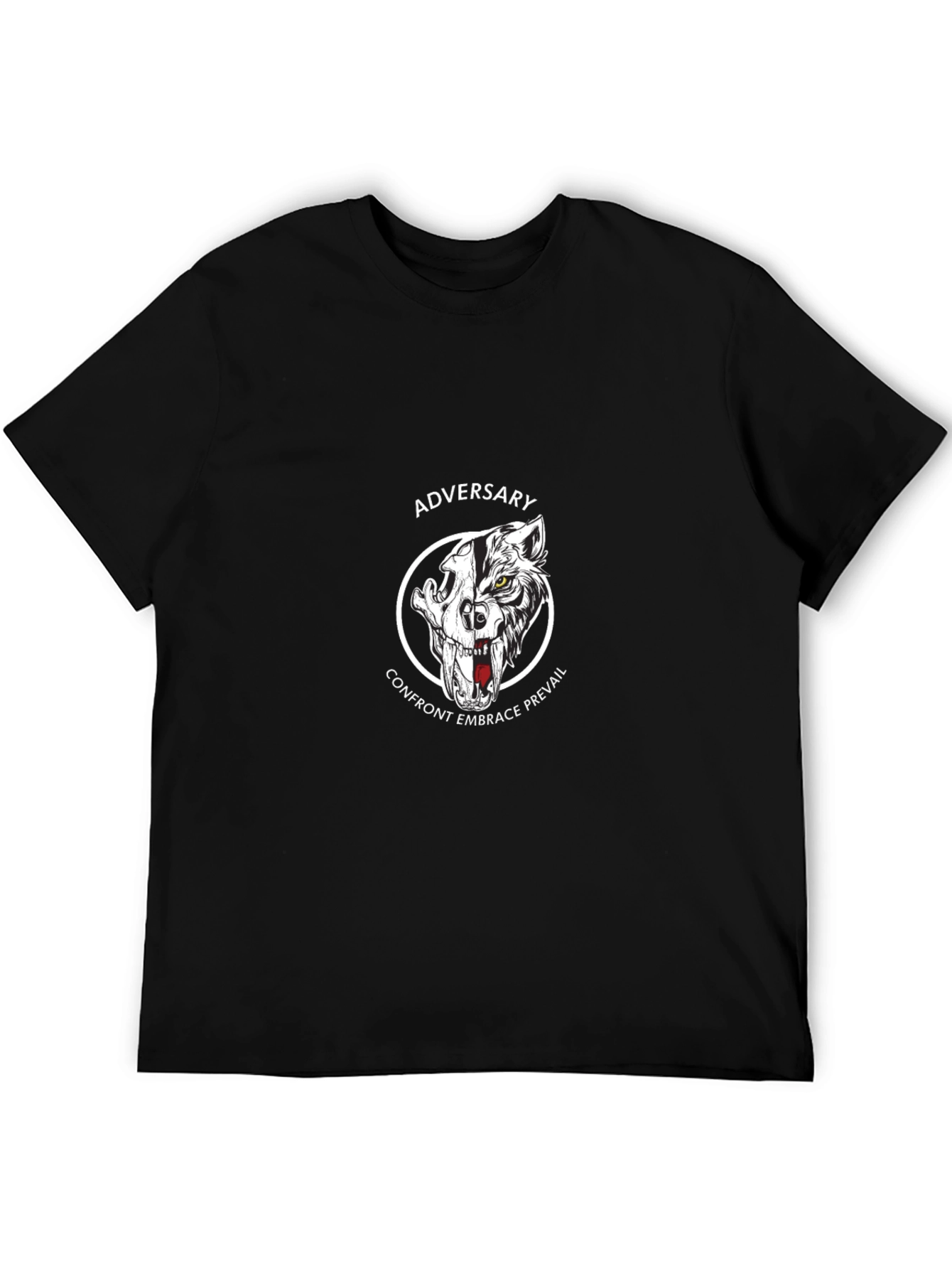 Adversary Wolf Graphic Print Black T-Shirt