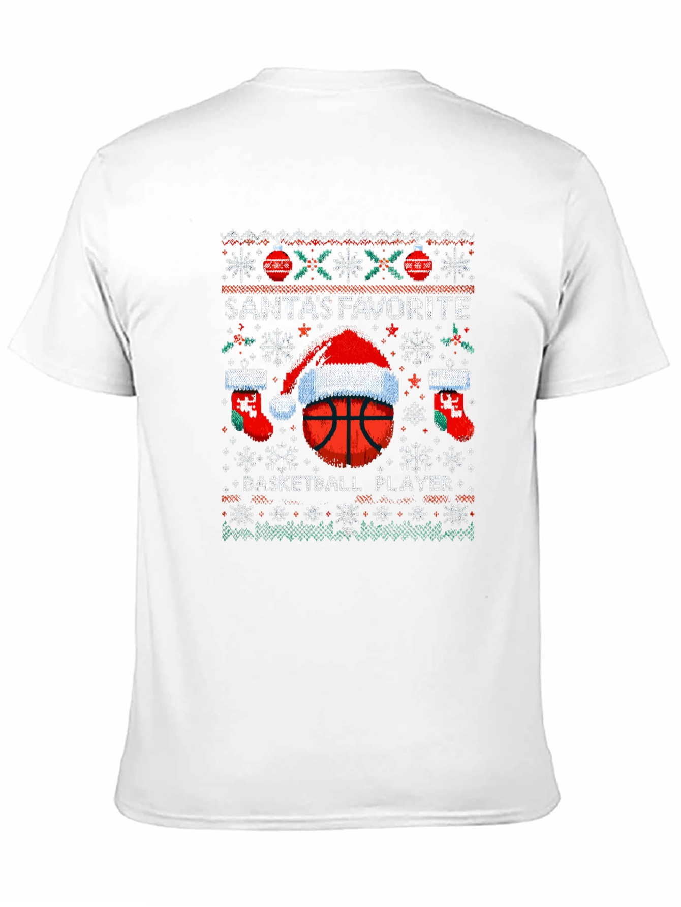 Santas Favorite Basketball Player Ugly Christmas Sweater T-Shirt