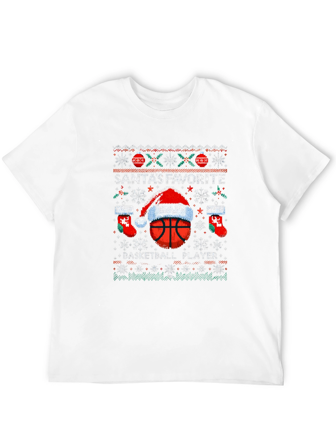 Santas Favorite Basketball Player Ugly Christmas Sweater T-Shirt