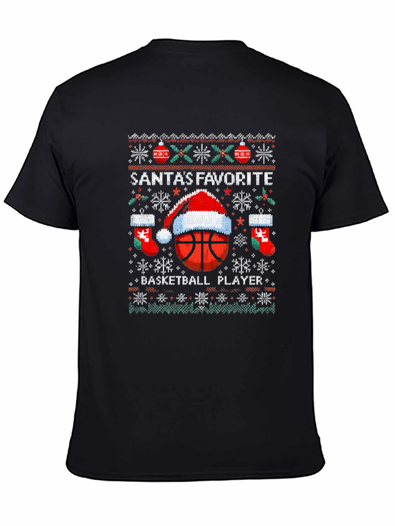 Santas Favorite Basketball Player Ugly Christmas Sweater T-Shirt