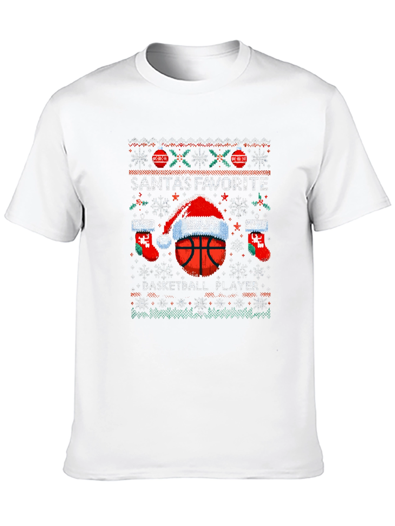 Santas Favorite Basketball Player Ugly Christmas Sweater T-Shirt