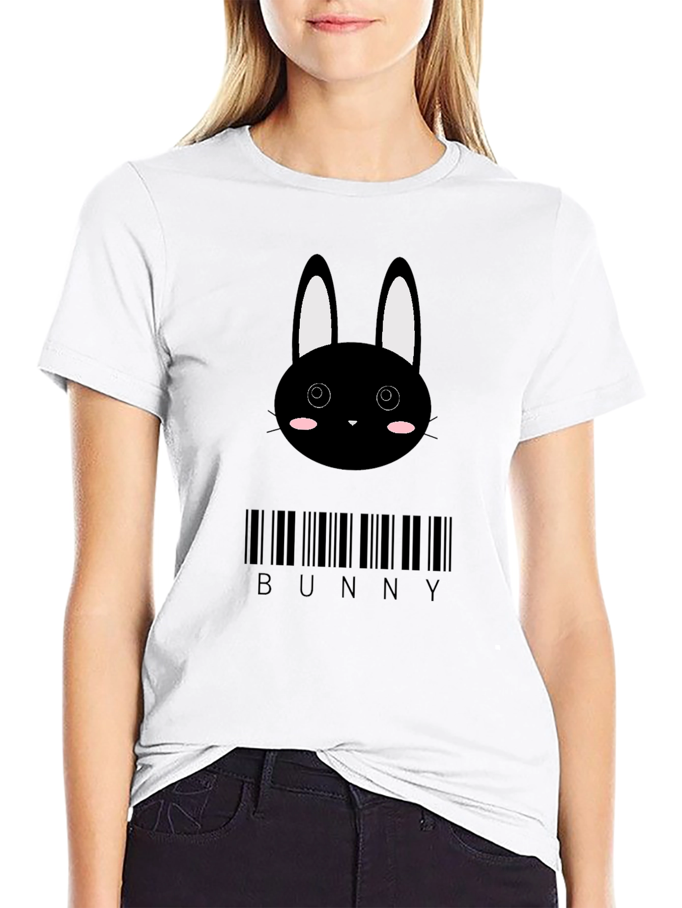 Black Bunny Barcode T-Shirt
