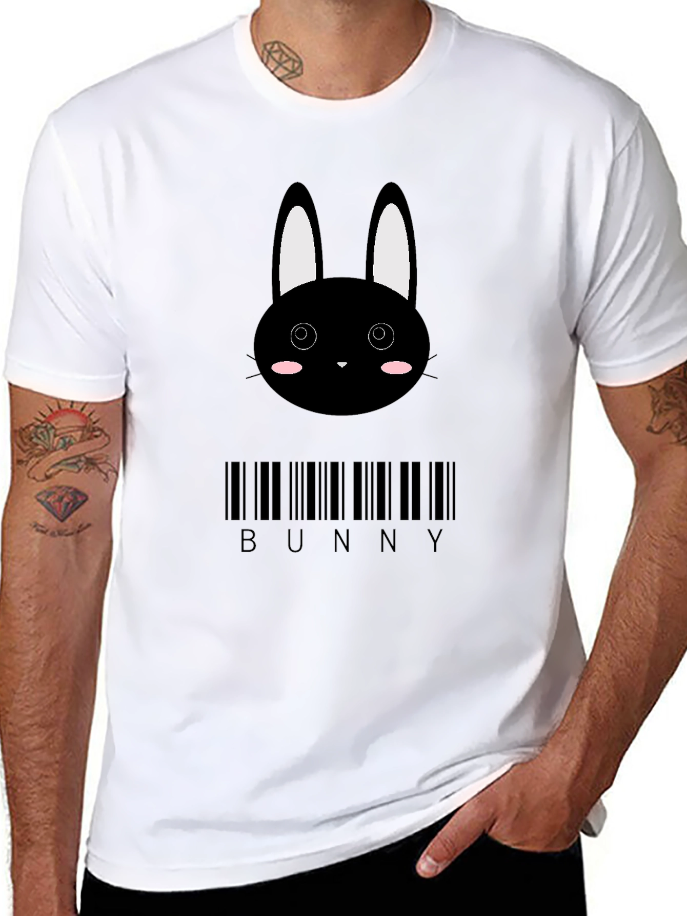 Black Bunny Barcode T-Shirt
