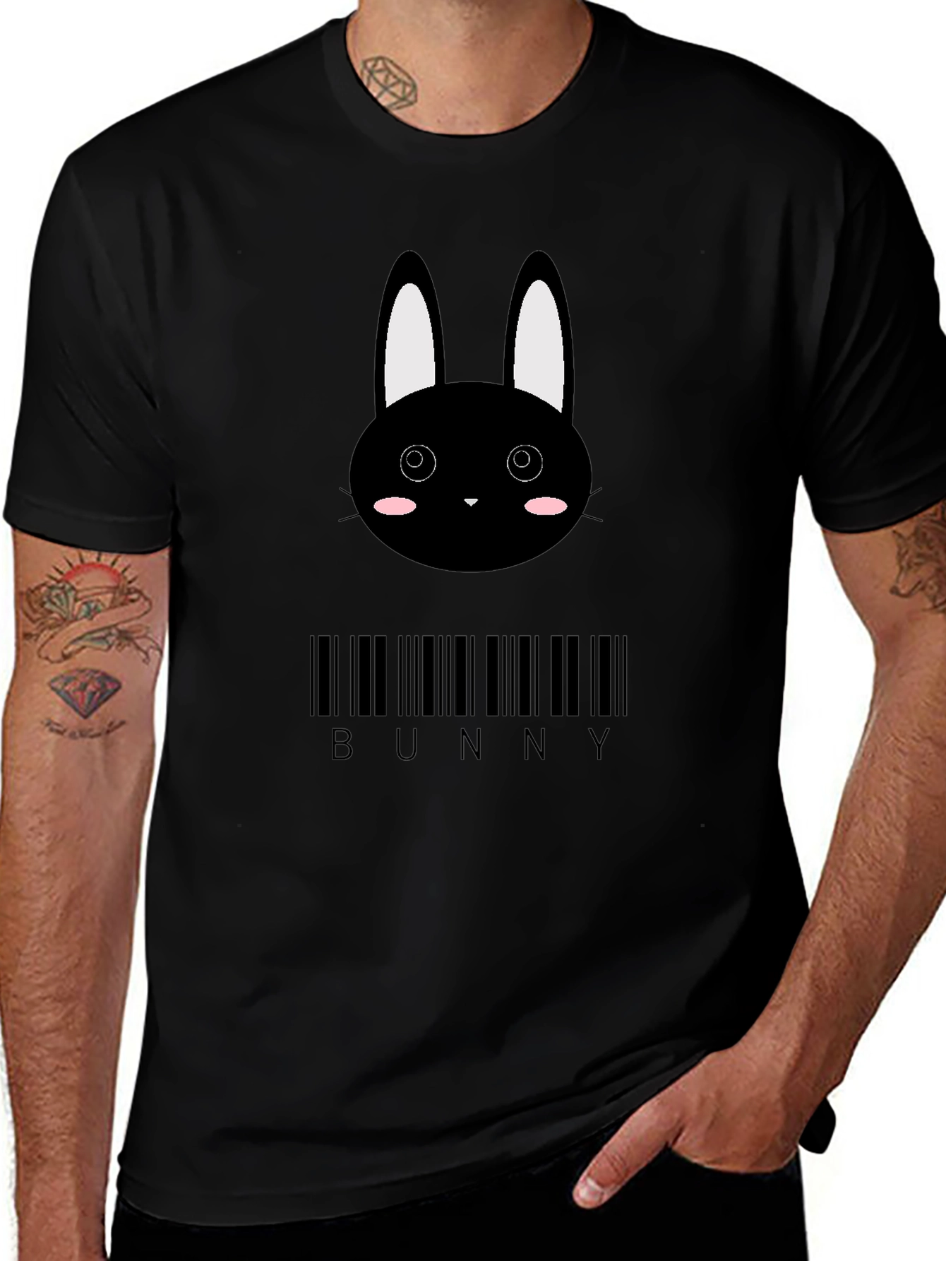 Black Bunny Barcode T-Shirt