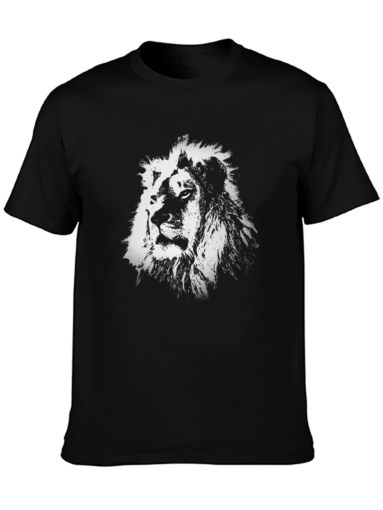 Lion Graphic Black T-Shirt | Mens Casual Tee