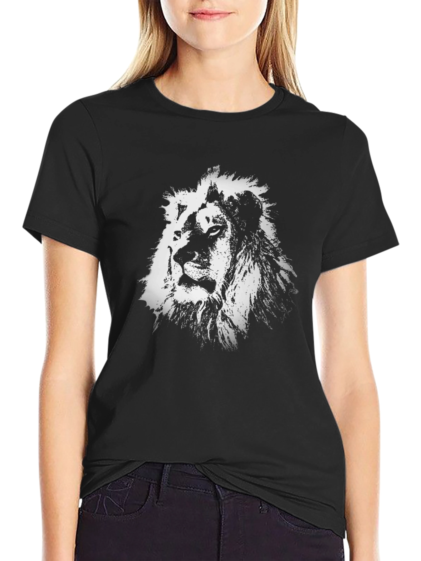 Lion Graphic Black T-Shirt | Mens Casual Tee