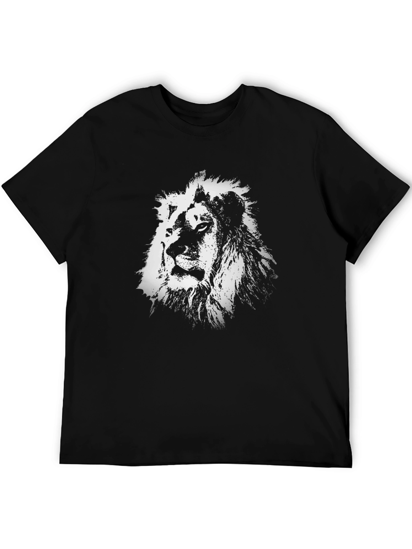 Lion Graphic Black T-Shirt | Mens Casual Tee
