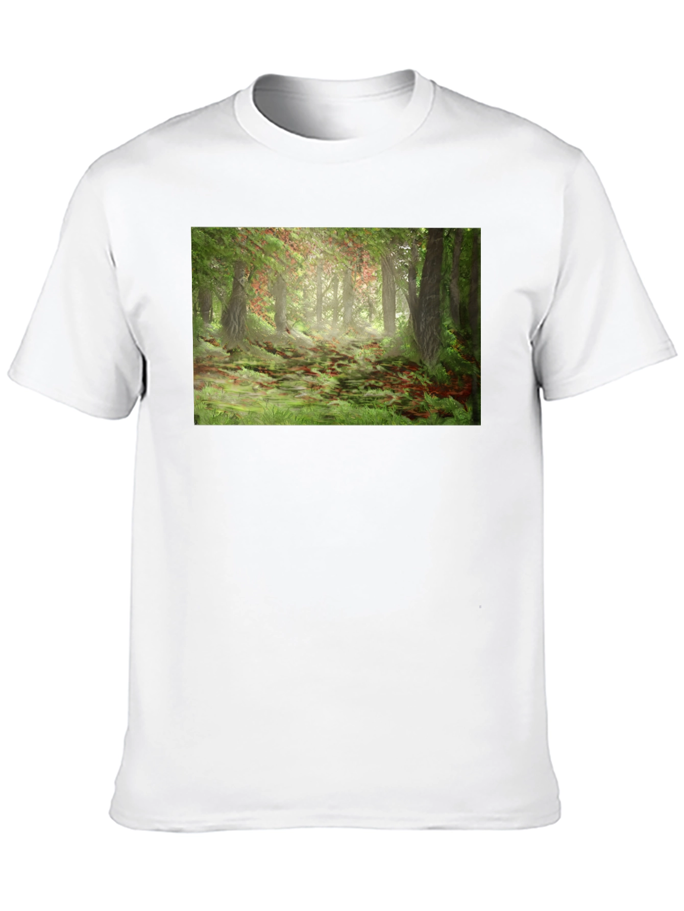 Forest Scene Graphic T-Shirt - Black