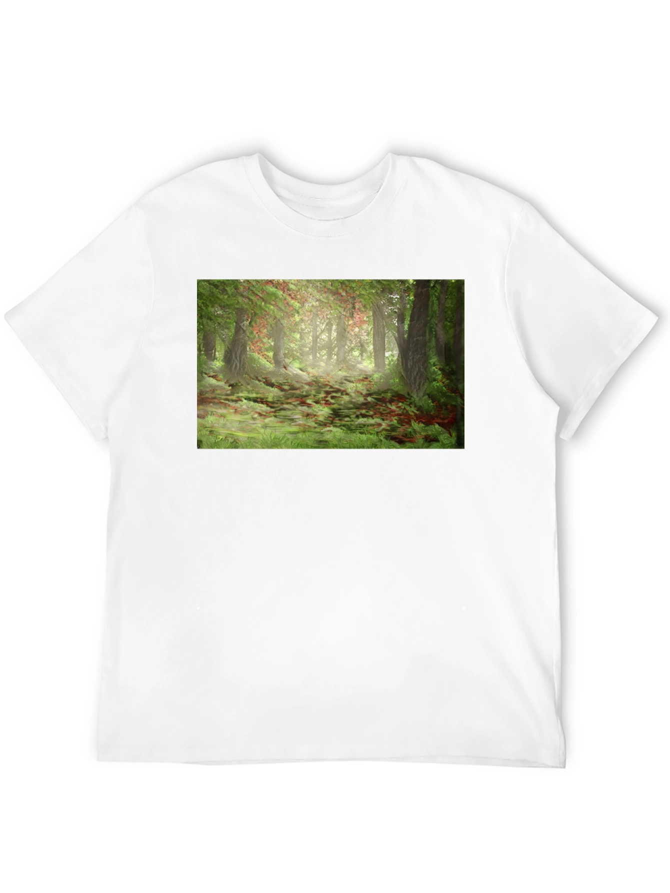 Forest Scene Graphic T-Shirt - Black