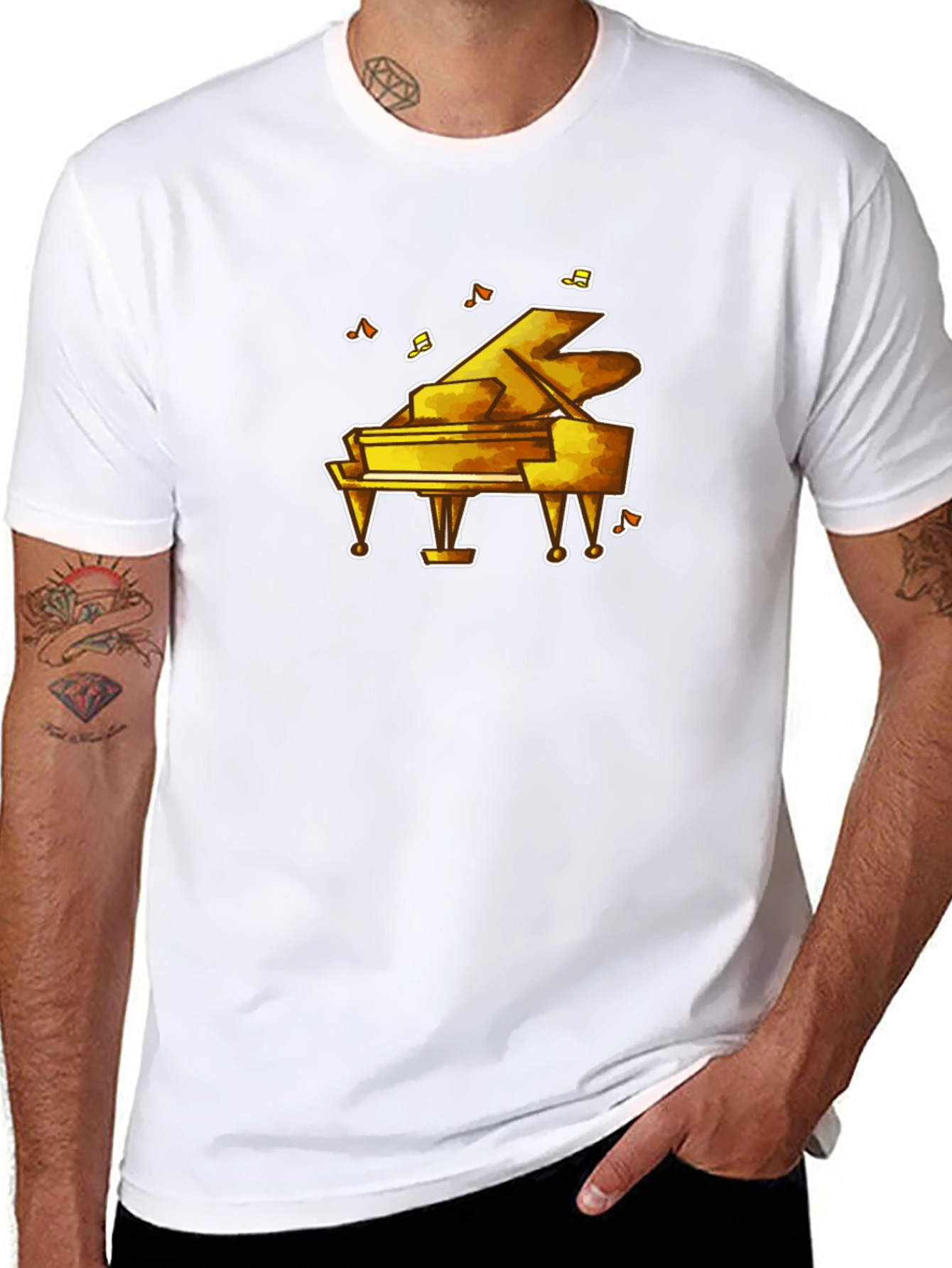 Piano Music Graphic Tee - Stylish Musician Shirt