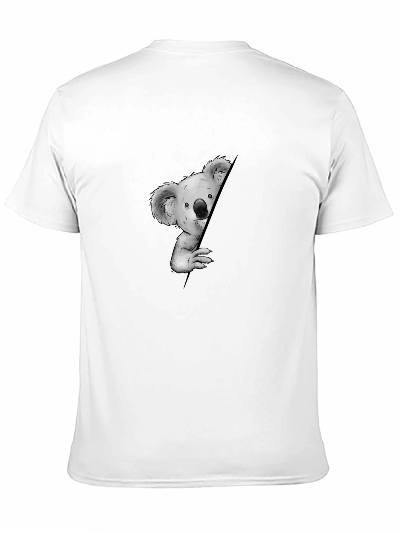 Koala Peeking Black T-Shirt