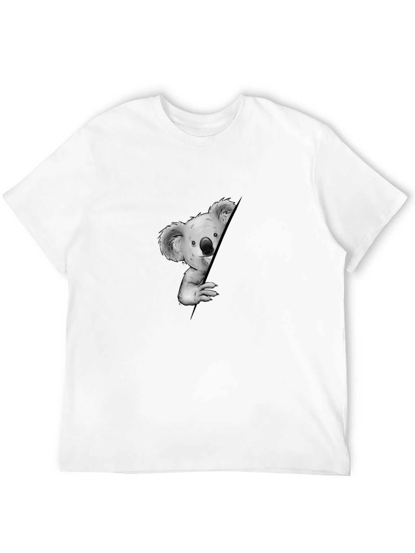 Koala Peeking Black T-Shirt
