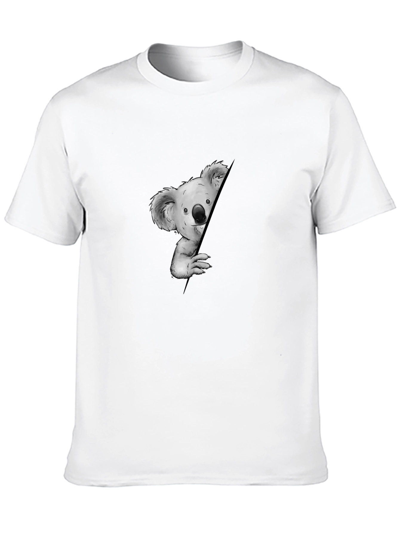 Koala Peeking Black T-Shirt